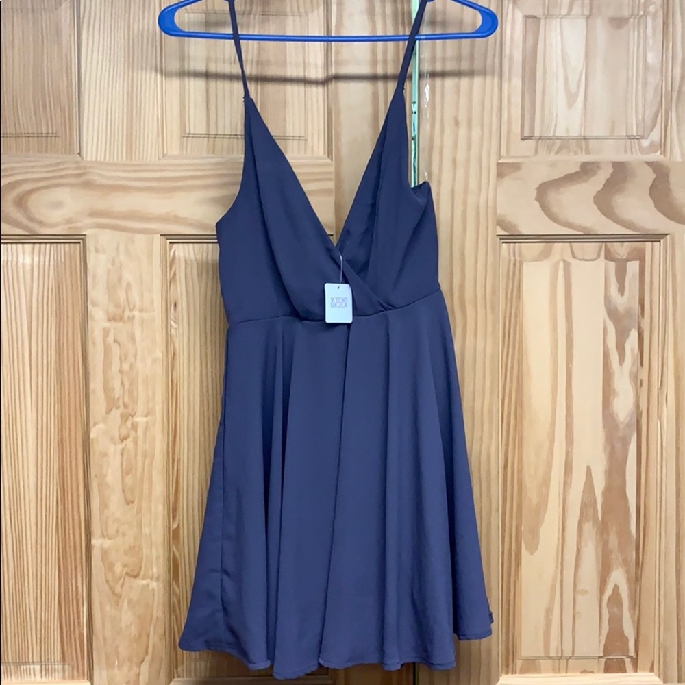 Purple cocktail mini dress